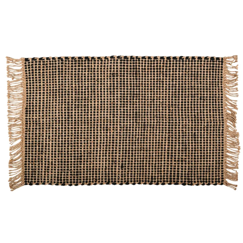 Tapis en jute naturel et noir