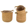 Cache-pots ronds en jonc doublure plastifiée (Lot de 3)