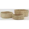 Corbeilles carrées en rotin naturel (Lot de 3)