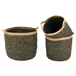 Corbeilles de rangement en jute naturelle et teintée