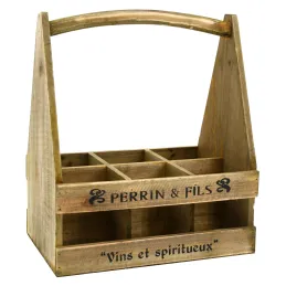 Porte-bouteilles en bois vieilli Perrin &amp; fils