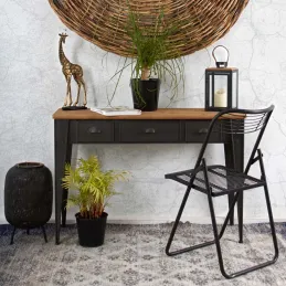 Lanternes en métal et bois (Lot de 2)