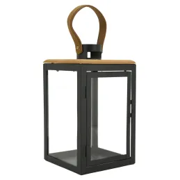 Lanternes en métal et bois (Lot de 2)