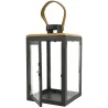 Lanternes en métal et bois (Lot de 2)