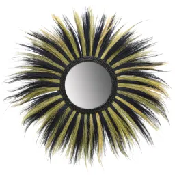 Miroir déco bicolore en jonc