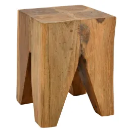 Tabouret carré en teck massif Gru