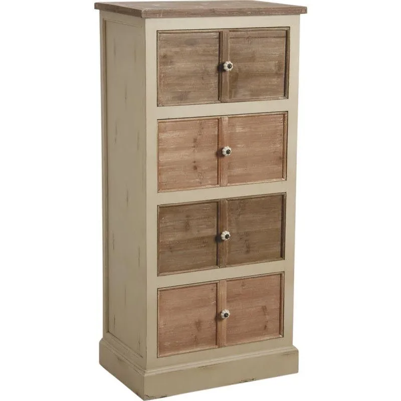 Commode 4 tiroirs en pin et poignées céramique