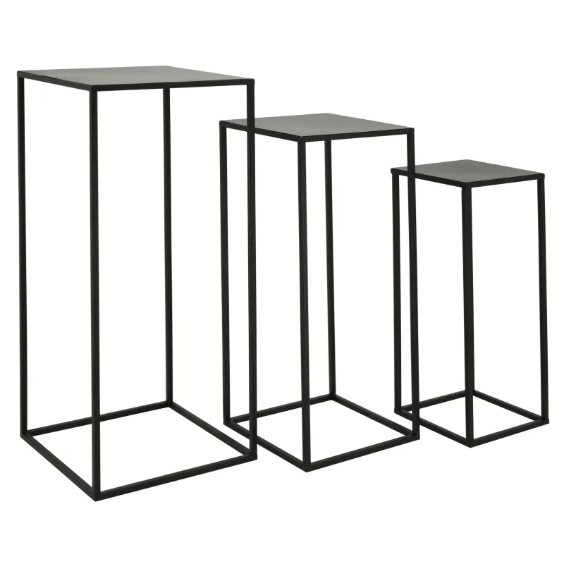 Sellettes en métal noir (Lot de 3)