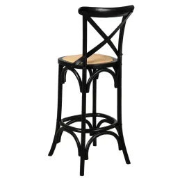 Tabouret de bar bois et rotin Bistrot chic