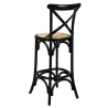 Tabouret de bar bois et rotin Bistrot chic