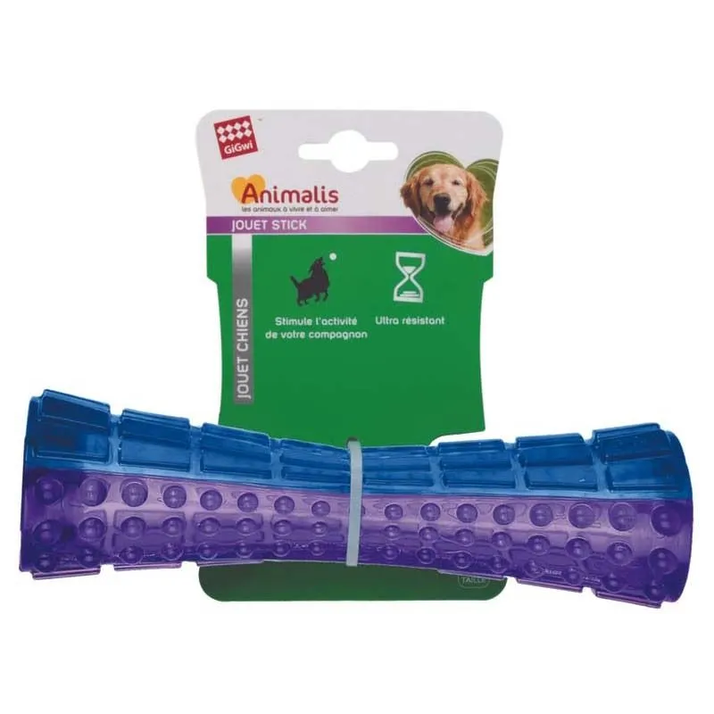 Stick chien en plastique coloré 15 cm