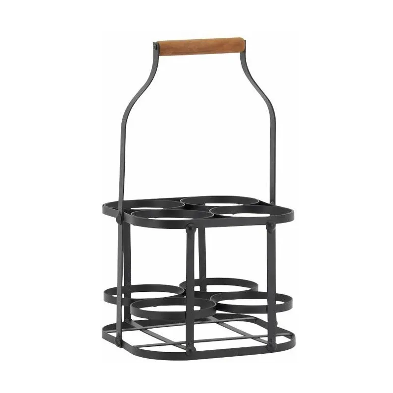 Panier bouteilles en métal et bois