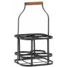 Panier bouteilles en métal et bois