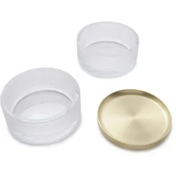 Boîte à bijoux verre couvercle laiton Tesora