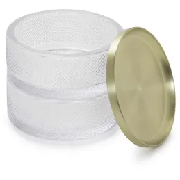 Boîte à bijoux verre couvercle laiton Tesora