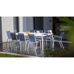 Chaise aluminium textilène Linea (Lot de 2)