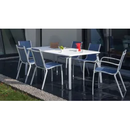 Chaise aluminium textilène Linea (Lot de 2)
