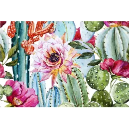 Tapis intérieur extérieur fleurs 60 x 90 cm