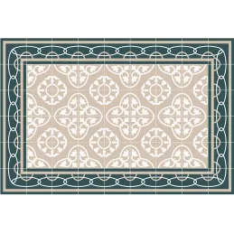 Tapis intérieur carreaux de ciment effet rosaces