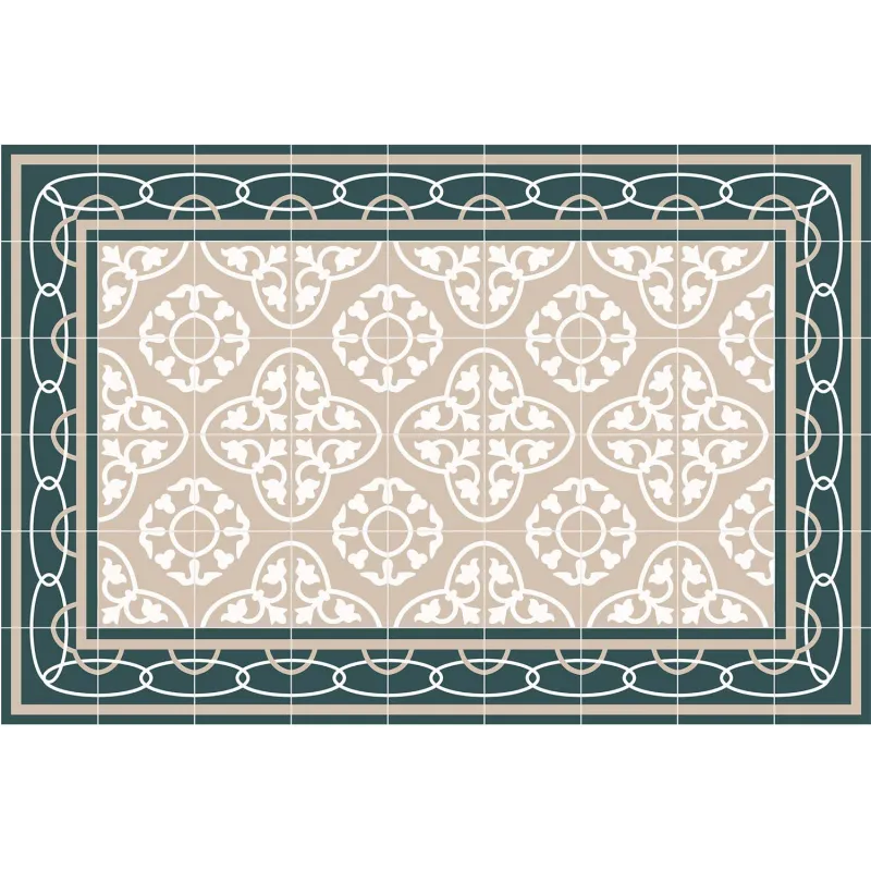 Tapis intérieur carreaux de ciment effet rosaces