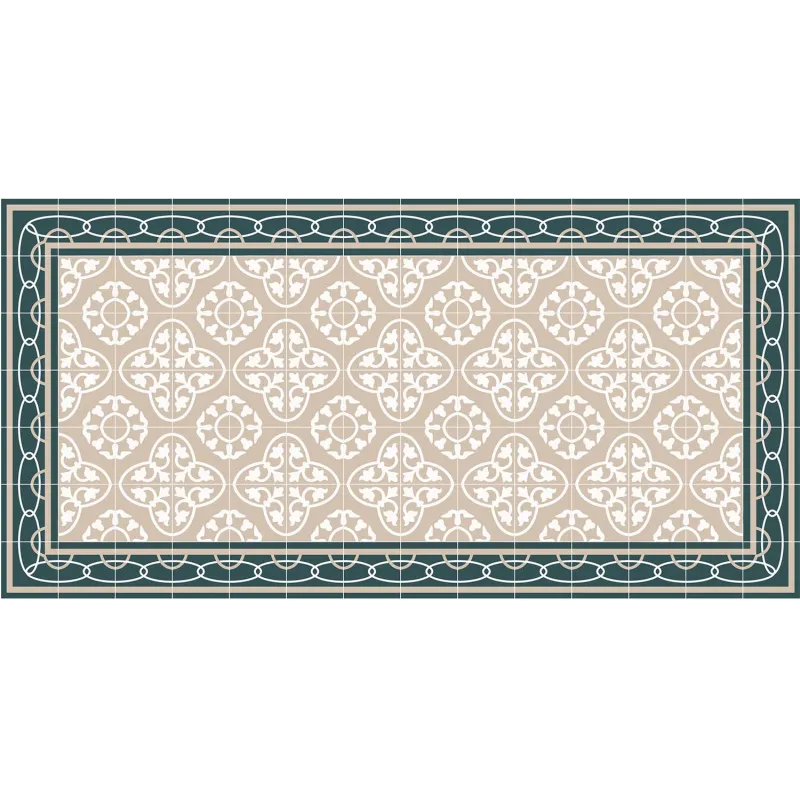 Tapis intérieur carreaux de ciment effet rosaces
