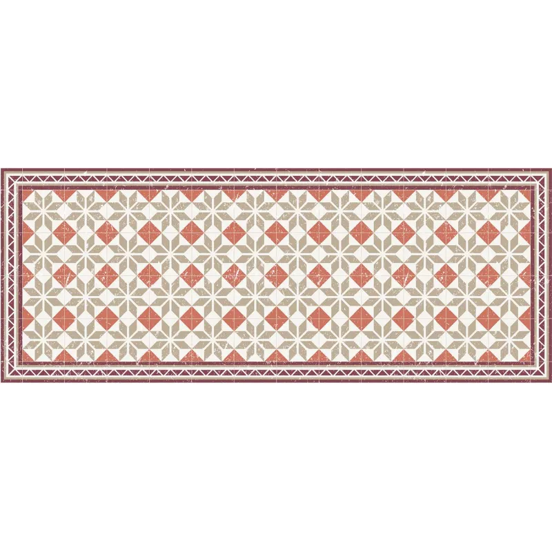 Tapis intérieur carreaux de ciment losanges 70 x 180 cm