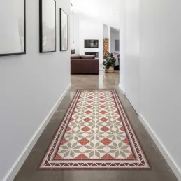 Tapis intérieur carreaux de ciment losanges 70 x 180 cm