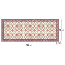 Tapis intérieur carreaux de ciment losanges 70 x 180 cm