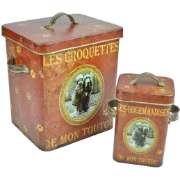 Boîtes à croquettes Mon toutou (Lot de 2)