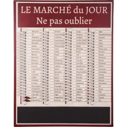 Tableau liste de courses Marché du jour