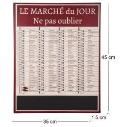 Tableau liste de courses Marché du jour