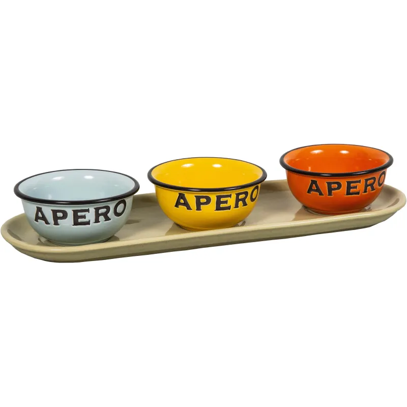 Plateau avec 3 ramequins apéros