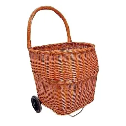 Chariot à bûches en osier buff