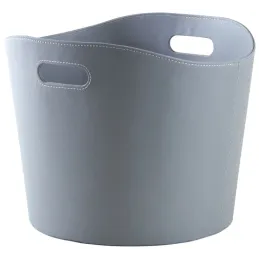 Corbeille à bûches ronde en polyuréthane gris