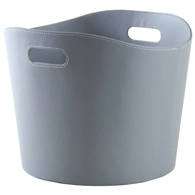 Corbeille à bûches ronde en polyuréthane gris