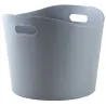 Corbeille à bûches ronde en polyuréthane gris