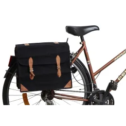 Sacoche à vélo en coton et cuir