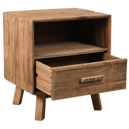Table de nuit en pin recyclé Rewood 55 x 45 x 62 cm