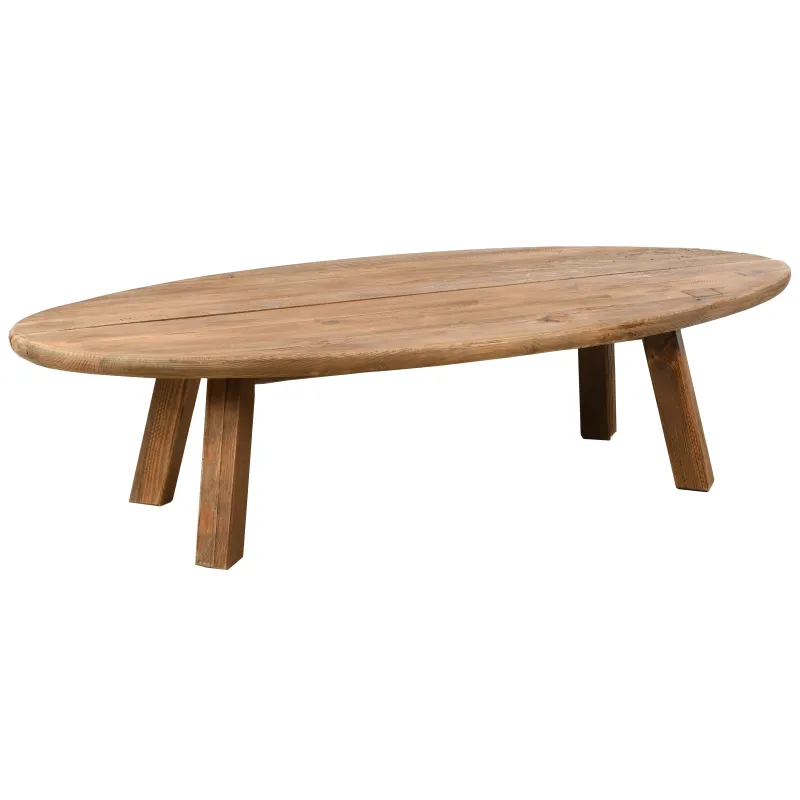 Table basse ovale en pin recyclé Rewood