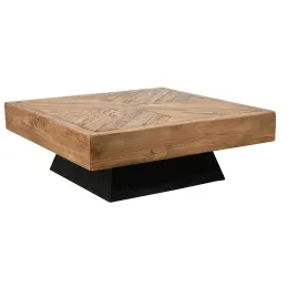 Table basse carrée en pin recyclé Rewood