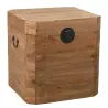 Coffre carré en pin et métal Rewood