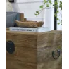 Coffre carré en pin et métal Rewood