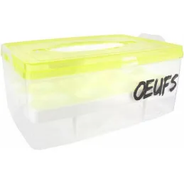 Boite à oeufs en plastique 24 emplacements 2 étages