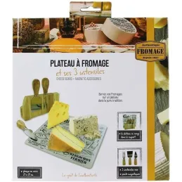 Planche à fromages avec support + 3 ustensiles aimantés