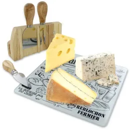 Planche à fromages avec support + 3 ustensiles aimantés