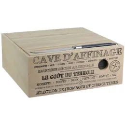 Cave à fromages en bois avec couteau Bistrot