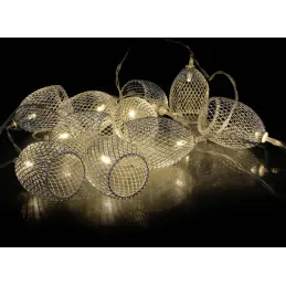 Guirlande lumineuse 10 cages argentées