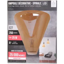 Ampoule pyramide LED ambré 19 cm