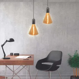 Ampoule pyramide LED ambré 19 cm