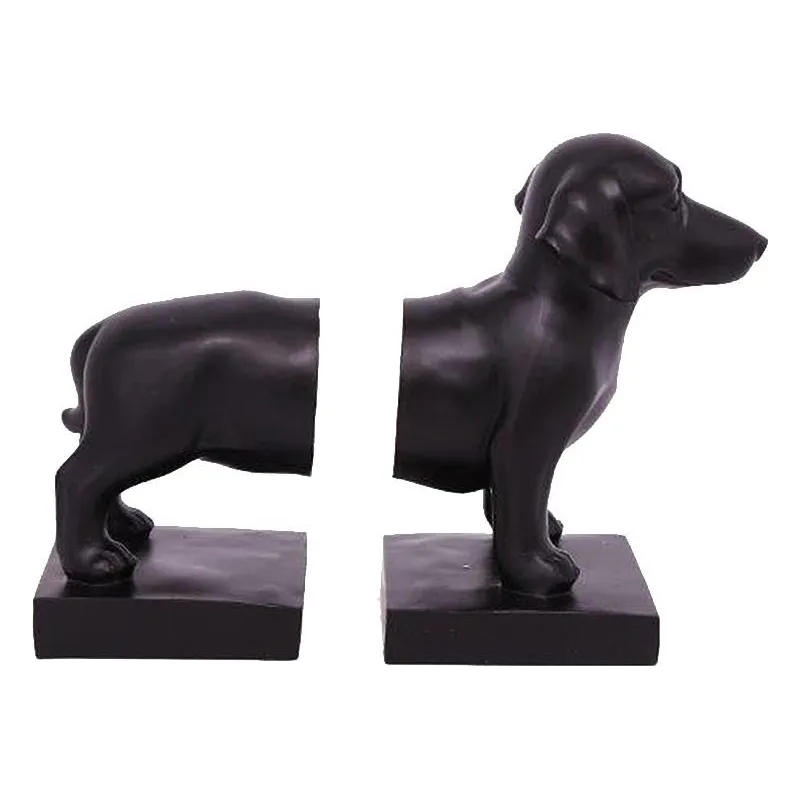 Serre-livre en résine chien